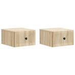 vidaXL Muurbevestigde Nachttafel 2 pcs Sonoma Eiken 33 x, Verzenden, Nieuw