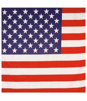 Haarband Bandana Zakdoek 55cm – USA Vlag Patroon – Rood Wit, Nieuw