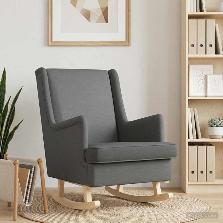 vidaXL Schommelstoel Donkergrijs 62 x 80 x 85 cm Stof, Huis en Inrichting, Stoelen, Nieuw, Verzenden