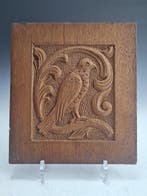 Snijwerk, 4 Wandpanelen - 28.5 cm - Hout, Antiek en Kunst