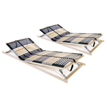 vidaXL Lattenbodems 2 st met 42 latten 7 zones 90x200 cm, Verzenden, Nieuw