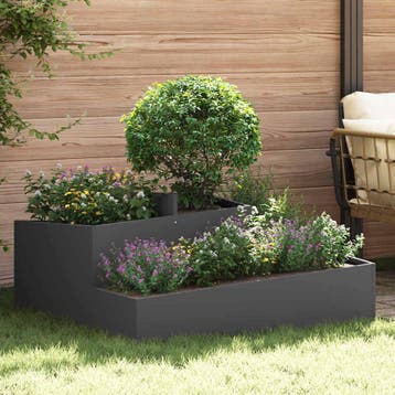 vidaXL Plantenbak Zwart 100 x 100 x 50 cm Koudgewalst staal, Verzenden