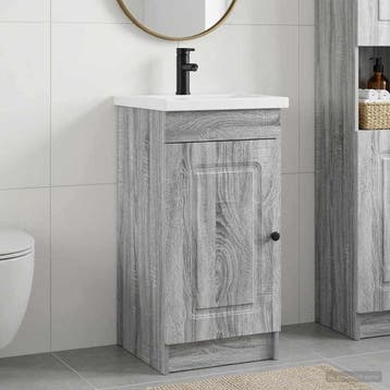 vidaXL Badkamer Vanity met Wastafel Grijs Sonoma 42 x 40 x, Verzenden, Nieuw