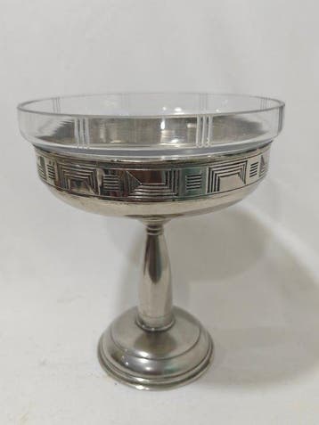 Vaas - Verzilverd - Coupe met voet