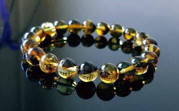 Amber Baltische barnsteenarmband – Transparante en groene