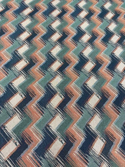 Tissu Tapisserie Gobelin Dessin Exclusif Zigzag Bleu - Tissu, Antiek en Kunst, Antiek | Tapijten, Tafelkleden en Textiel