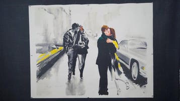Janusz Haka (1951) - Black and White Giallo su tela XXL