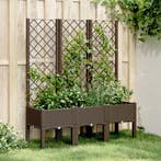 vidaXL Plantenbak met latwerk 120x40x142 cm polypropeen, Verzenden, Nieuw