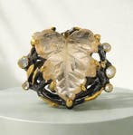 925 zilver zwart gerhodineerd - citrien - topaas - Ring