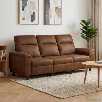 vidaXL bank / zetel Bruin 214 x 90 x 95 cm Kunst Suède Leer, Verzenden
