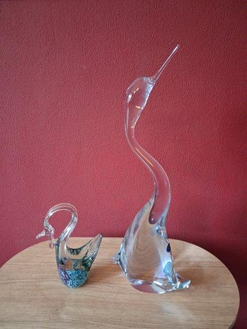 Figure - Glazen zwaan en reiger (2) - Verre