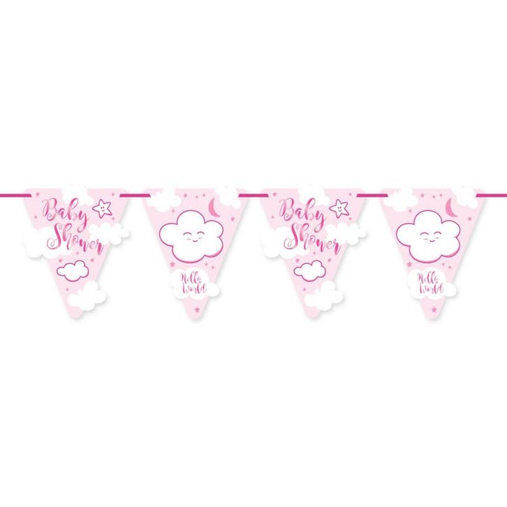 Babyshower Meisje Slingers 6m, Hobby en Vrije tijd, Feestartikelen, Nieuw, Verzenden