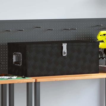 vidaXL Opbergbox 80x39x30 cm aluminium zwart, Doe-het-zelf en Bouw, Verzenden, Nieuw