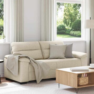 vidaXL 2-zitsbank / zetel 180x81x84 cm linnen, Verzenden, Nieuw