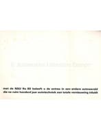 1971 NSU RO 80 BROCHURE NEDERLANDS, Nieuw