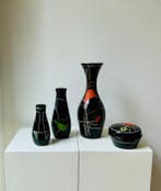 VEB Kunstglas Arnstadt - Vaas - Glas - Drie vazen en een