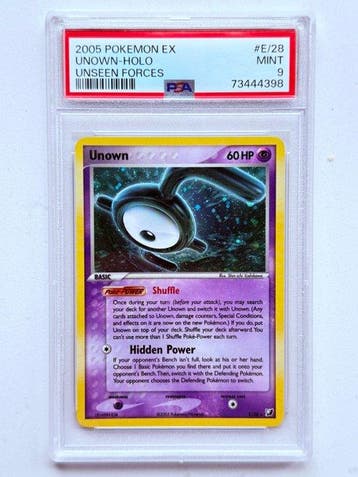 Pokémon - 1 Graded card - Unown E/28 Foil - PSA 9 - EX, Nieuw