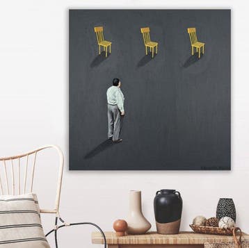 Coco de Paris - 3 Chairs, Antiquités & Art, Art | Peinture | Moderne