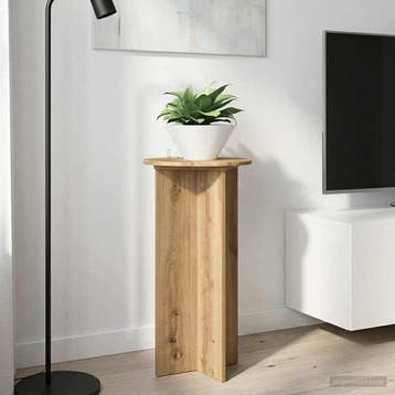 vidaXL Plantenstand 2 st Artisanaal eiken 40 x 40 x 80 cm, Verzenden, Nieuw