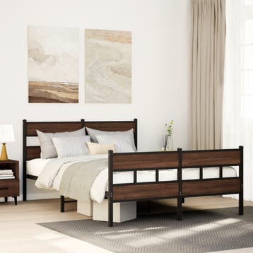 vidaXL Bedframe met hoofdbord en voetbord zonder matras, Verzenden