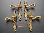 Style Rococo Poignée de porte (2) - 1930-1940 - Laiton, Antiquités & Art