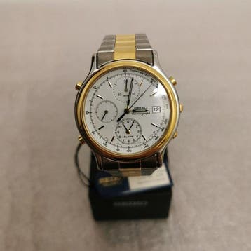 Seiko - NOS Two-tone Chronograph Alarm - Zonder minimumprijs