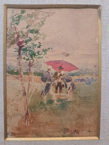 Odoardo Borrani (1833-1905), Attribué(e) à - Il fratello