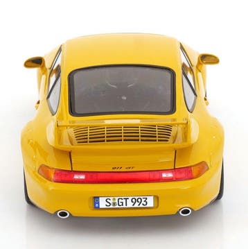 kkscale 1:18 - Modelauto - Porsche 911 (993) GT2 1996 Geel -