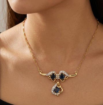 Collier avec pendentif - 18 carats Or jaune, Or blanc -