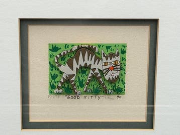 James Rizzi (1950-2011) - GOOD KITTY3D silkscreen