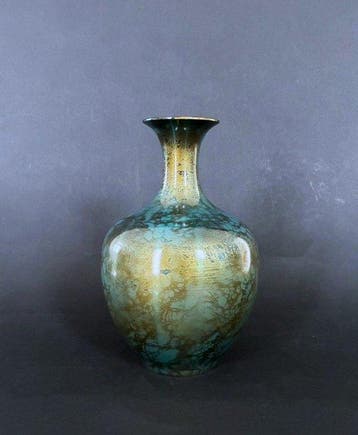Takaoka Copperware - Vaas - Koper - Gevlekte groen- en