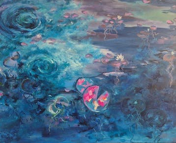 Pavla Hoskova - The lake at midnight, Antiek en Kunst