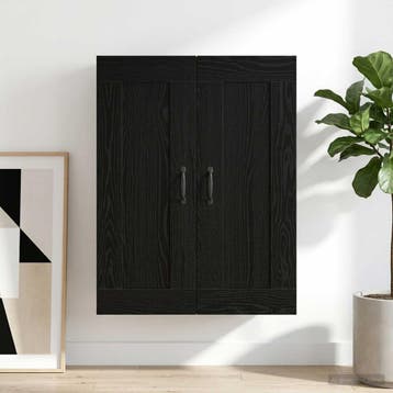 vidaXL Wandkast Zwart eiken 69,5 x 34 x 90 cm Bewerkt hout, Huis en Inrichting, Verzenden, Nieuw