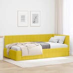 vidaXL Hoek Bed Frame met hoofdeinde Geel 90 cm x 190 cm, Verzenden, Nieuw