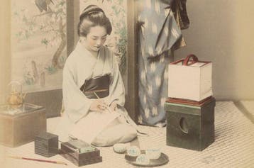 Kusakabe Kimbéi, Yokohama School (XIX) - Writing letter