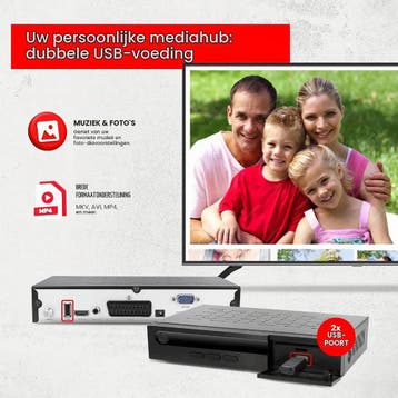 Bamof 2225 - Digitale Satellietontvanger DVBS2 Full HD (H..., Ophalen of Verzenden
