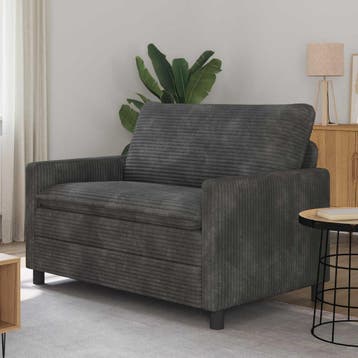 vidaXL bank / zetel Donkergrijs 126 x 81 x 87,5 cm Polyester, Huis en Inrichting, Verzenden, Nieuw