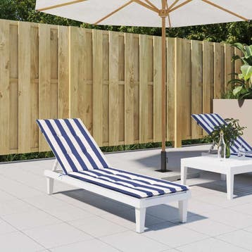 vidaXL Terrasstoelkussen gestreept oxford stof blauw en wit, Verzenden, Nieuw