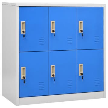 vidaXL Lockerkast 90x45x92,5 cm staal lichtgrijs en blauw, Verzenden