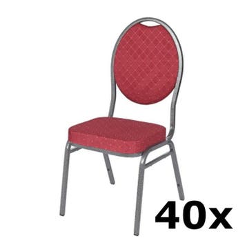 Stackchair Madrid | 40x | Rood | Stalen Frame Luxus, Verzenden, Nieuw in verpakking