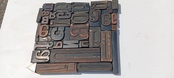 Drukblokken - Samenstelling van oude lettertypen - Italië -