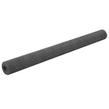 vidaXL Kippengaas 25x1,5 m staal met PVC coating grijs, Tuin en Terras, Verzenden, Nieuw