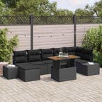 vidaXL Tuinbank Set met kussen 8 pcs Zwart en Bruin, Verzenden, Nieuw