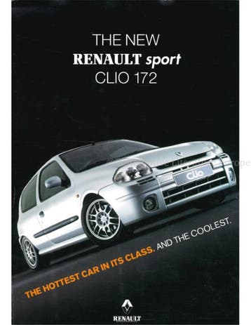 1999 RENAULT SPORT CLIO 172 LEAFLET ENGELS, Ophalen of Verzenden, Nieuw