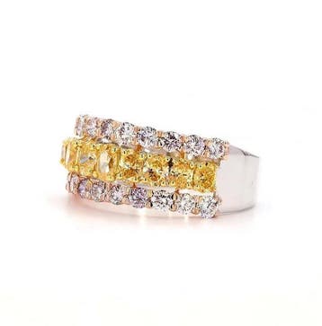 Statement ring - 18 karaat Witgoud - 1.91ct. tw. Geel