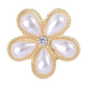 Fako Bijoux - Magnetische Mini Broche - Bloem Met Parel -, Verzenden
