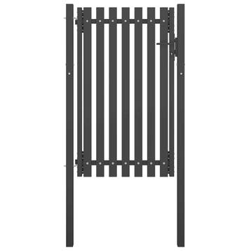 vidaXL Tuinhekpoort staal 100x150 cm antraciet, Tuin en Terras, Verzenden, Nieuw