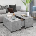 vidaXL Salontafel 75x75x38 cm bewerkt hout betongrijs, Huis en Inrichting, Tafels | Salontafels, Verzenden, Nieuw