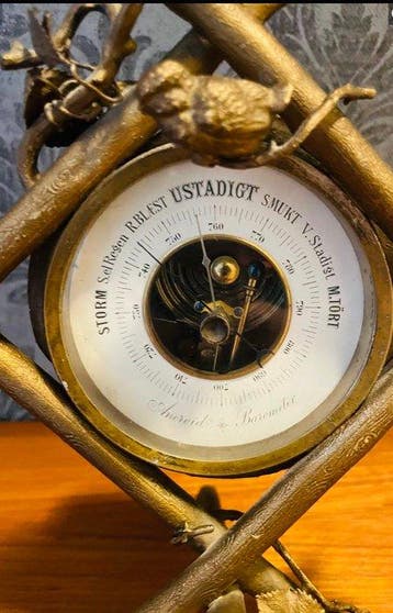 Aneroid barometer - Laiton, Verre, Antiek en Kunst