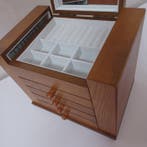 Boîte à bijoux - Bois - 5 niveaux et 1 miroir, Antiquités & Art